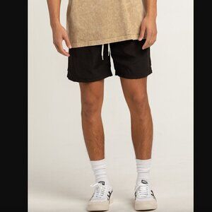 RSQ Black 6" Nylon Shorts Mens S